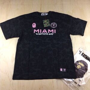 A Bathing Ape BAPE Miami 93 Tee Black Pink Camo Size L NWT